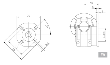 FA kołnierz zdawczy do przekładni NMRV 025 Motovario