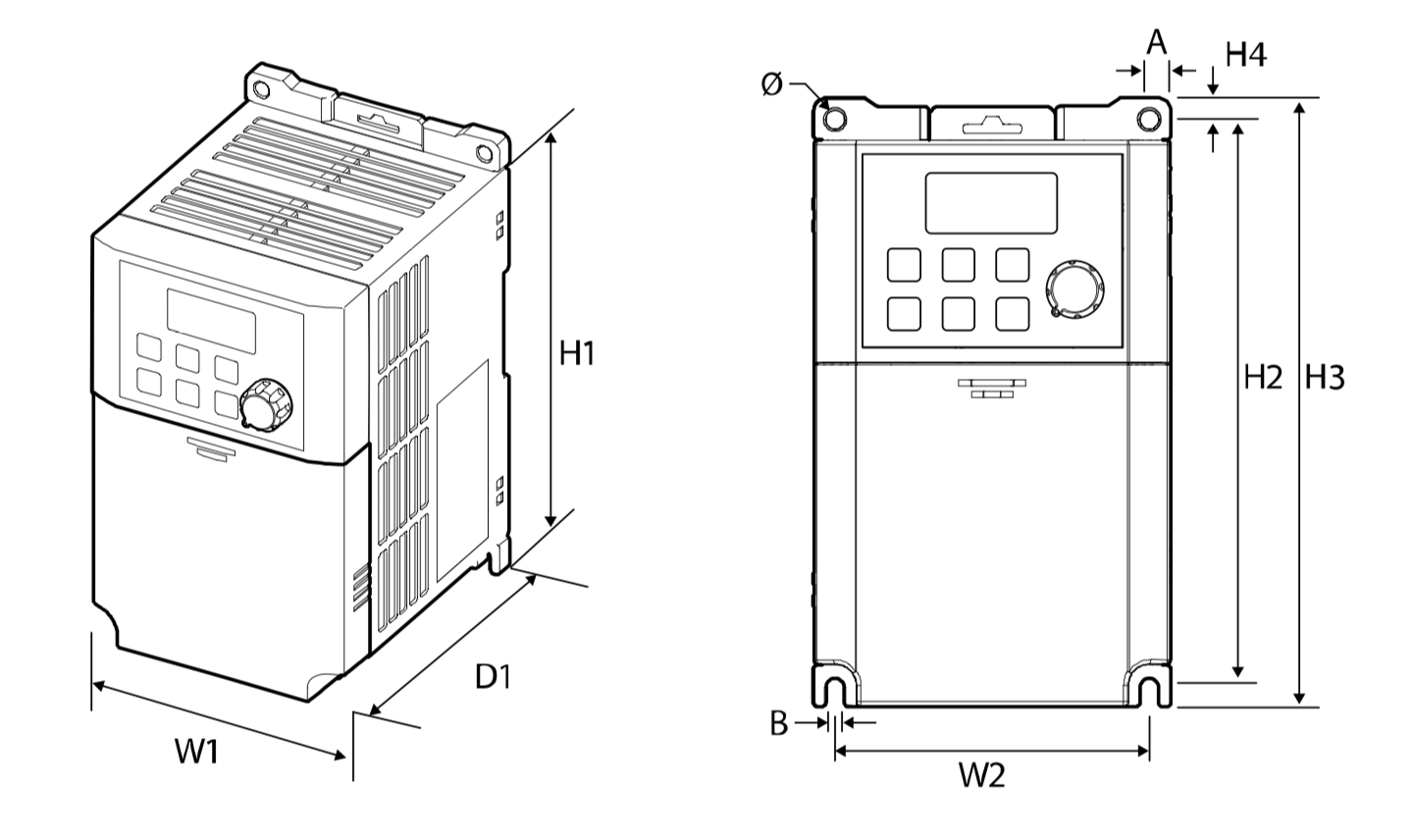 LV0004M100-1EOFNA 0,4kW 2,4A 230V - obrazek 2